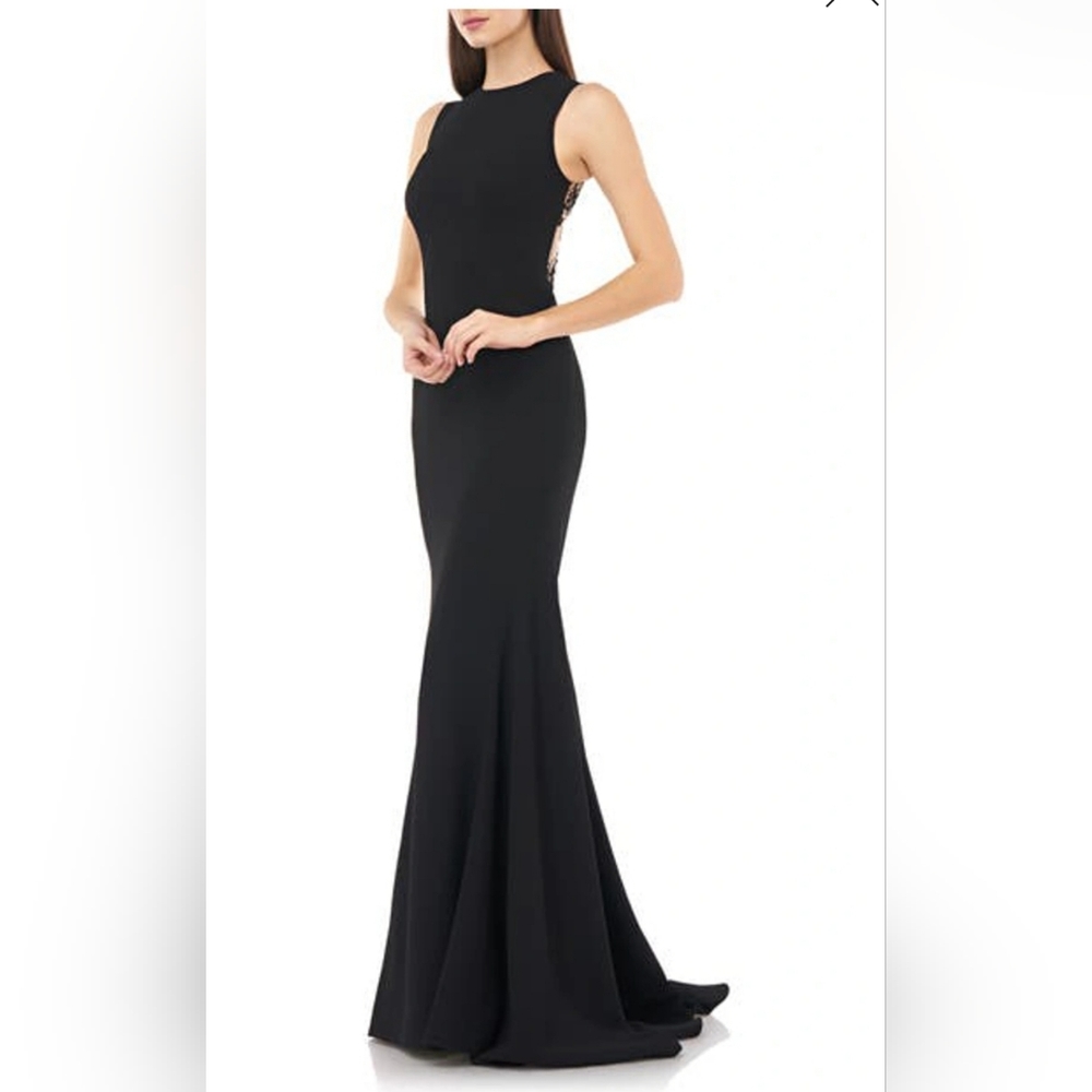Carmen Marc Valvo Gown.  Size 2. Black/Nude